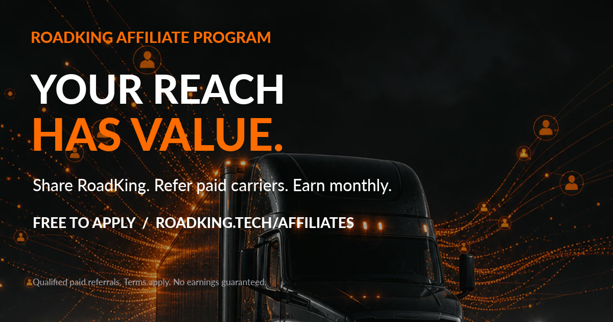 RoadKing affiliate campaign: Your reach has value